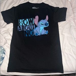 Disney stitch t-shirt, black graphic tee , size small